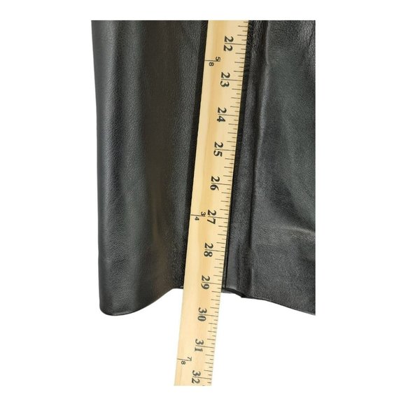 Elana by Tanner Leather Pants Trousers Black Size 18 Lined Stretch High Waisted - Picture 10 of 10